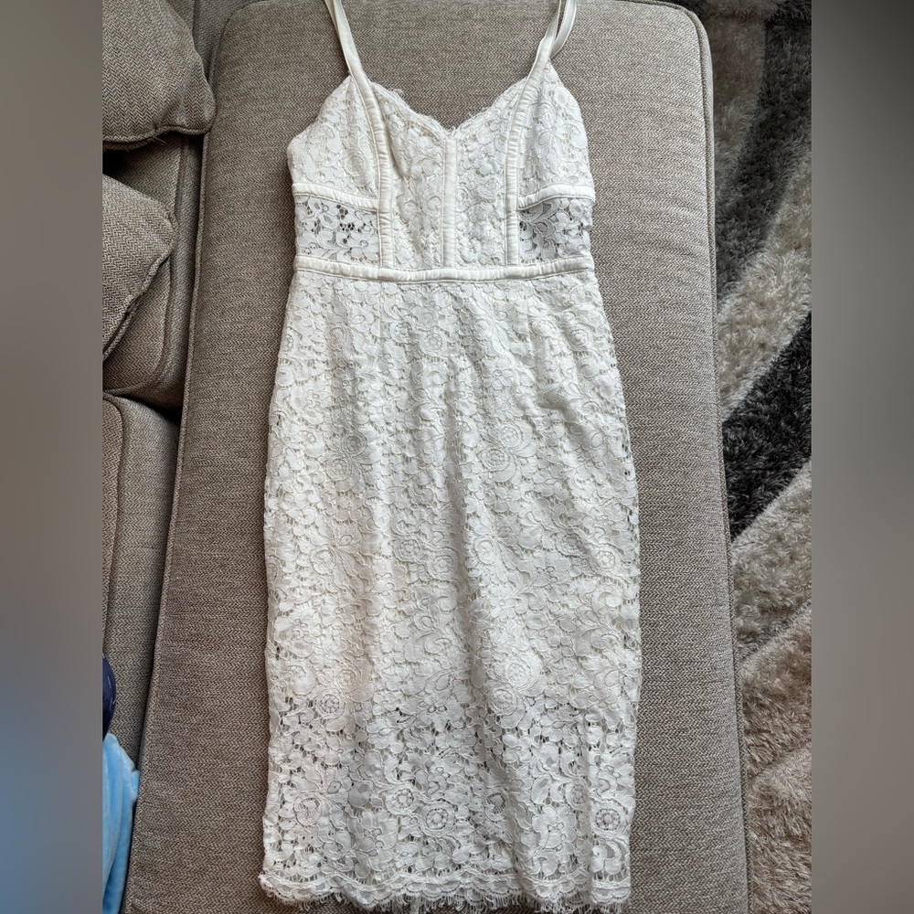 Express Elegant White Lace Dress